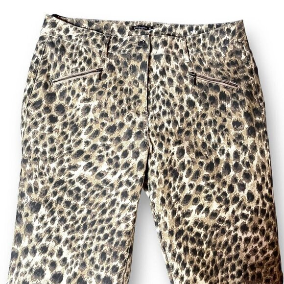 J McLaughlin Womens Baxter Safari Jean Sz 10 Tan Brown Animal Print Skinny Slim - Picture 5 of 10